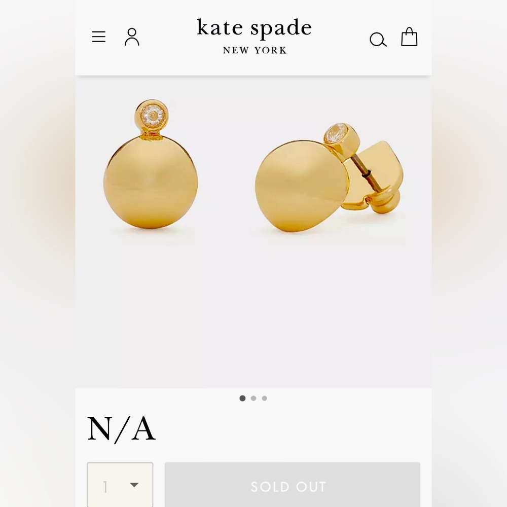Kate Spade “ Have a Ball” Gold Tone Earrings , NWT, In Signature Box - Picture 8 of 12